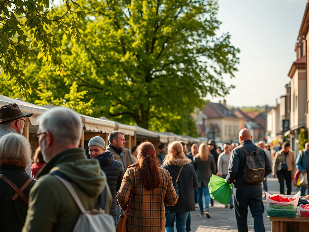Ilustracja symbolizująca Dzień Ziemi z widokiem na Węgrów lub okoliczną przyrodę